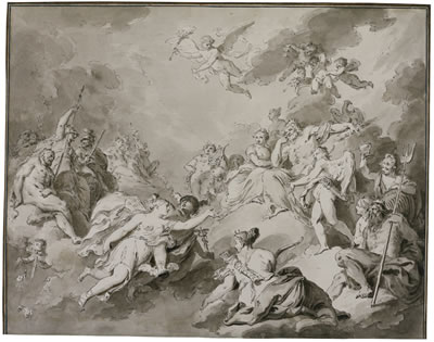 MERCURY LEADS PSYCHE TO MOUNT OLYMPUS by Pietro Antonio III Novelli - Auction record, sale price, and art valuation. Compare with similar artists and explore comparable artworks.
