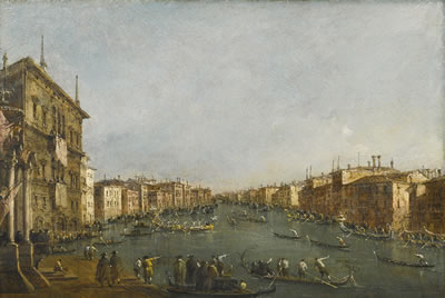 VENICE, A VIEW OF A REGATTA ON THE GRAND CANAL LOOKING TOWARDS THE RIALTO BRIDGE, WITH THE PALAZZO BALBI TO THE LEFT by Giacomo Guardi - Auction record, sale price, and art valuation. Compare with similar artists and explore comparable artworks.