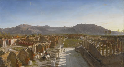 GENERAL VIEW OF THE FORUM OF POMPEII FROM THE TRIUMPHAL ARCH by William Parrott - Auction record, sale price, and art valuation. Compare with similar artists and explore comparable artworks.