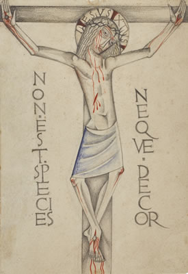CRUCIFIXION by David Jones - Auction record, sale price, and art valuation. Compare with similar artists and explore comparable artworks.
