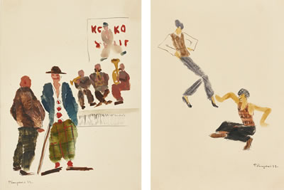 TWO WORKS FROM THE SERIES CIRCUS IN BERLIN AND IN THE CAFÉ, BERLIN