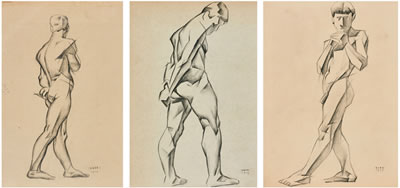 THREE STUDIES OF MALE FIGURES