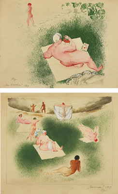 TWO WORKS: ON THE KLYAZMA AND HOLIDAY MAKERS by Olga Deineko - Auction record, sale price, and art valuation. Compare with similar artists and explore comparable artworks.
