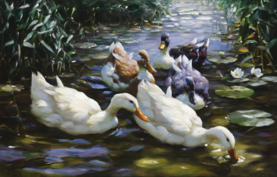 FIVE DUCKS by Alexander Koester - Auction record, sale price, and art valuation. Compare with similar artists and explore comparable artworks.