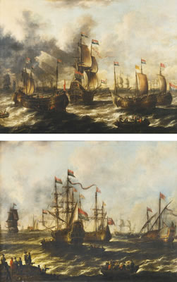 SHIPS AND FISHING BOATS ON THE SEA ; SHIPS NEAR THE COAST (2) by Peter Velde - Auction record, sale price, and art valuation. Compare with similar artists and explore comparable artworks.