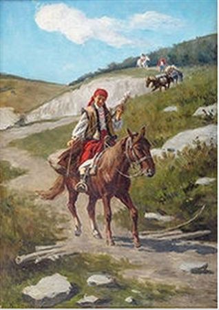 Hutsul woman on a horse by Wladyslaw Karol Szerner Jr - Auction record, sale price, and art valuation. Compare with similar artists and explore comparable artworks.