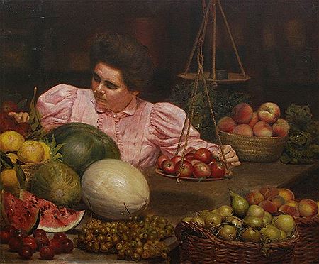 Sample artwork by Eduard Flo (1881 - 1958), known for naturalistic style, charcoal, pencil, and oil techniques, simple themes and compositions - View similar artists and auction records