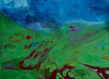 Abstract Composition (Blue and Green)