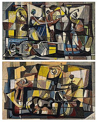Figural Compositions, a pair (2)
