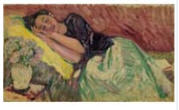 Woman lying on her side
