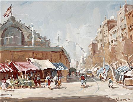 Mercado de Sant Antoni. Barcelona by Joan Escayola - Auction record, sale price, and art valuation. Compare with similar artists and explore comparable artworks.