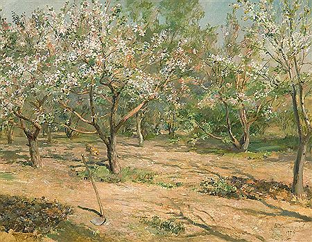 Blooming apple trees. by Baki Idrisovich Urmanche - Auction record, sale price, and art valuation. Compare with similar artists and explore comparable artworks.