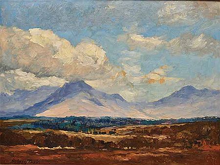 LANDSCAPE WITH BLUE MOUNTAINS