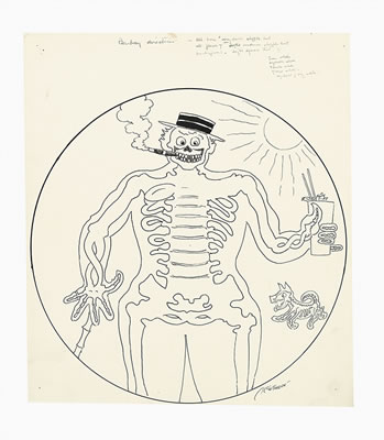 Group of approximately 100 original cartoons