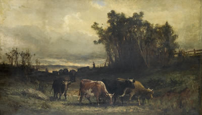 Untitled (Cow Herd in Pastoral Landscape)