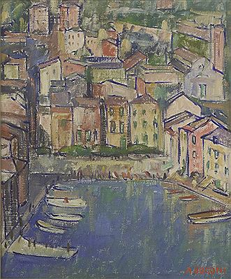 A MEDITERRANEAN HARBOUR by Adriano Bogoni - Auction record, sale price, and art valuation. Compare with similar artists and explore comparable artworks.