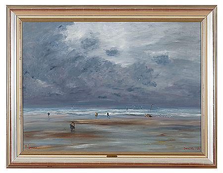 Deauville, personnages à marée basse, temps gris et vent by Jean-Pierre Jouan - Auction record, sale price, and art valuation. Compare with similar artists and explore comparable artworks.