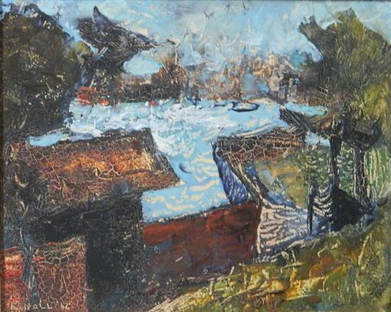 Sketch for Landscape nr ? (Wind on Harbour) 1962 by Edward Ted Hall - Auction record, sale price, and art valuation. Compare with similar artists and explore comparable artworks.