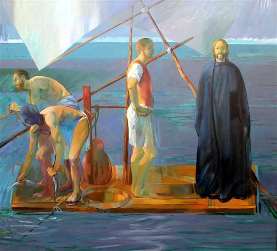 Raft III Miraculous Draught of Fishes 1991 by Alan John Oldfield - Auction record, sale price, and art valuation. Compare with similar artists and explore comparable artworks.
