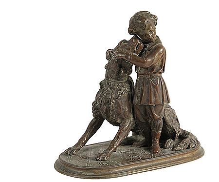 A Boy and His Dog by Maurice LeBlanc - Auction record, sale price, and art valuation. Compare with similar artists and explore comparable artworks.