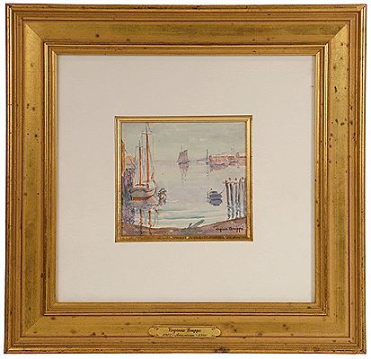 Harbor Scene with Schooner, Yaght and Skiffs by Virginia Helena Gruppe - Auction record, sale price, and art valuation. Compare with similar artists and explore comparable artworks.