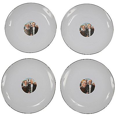 Restless Sex, Knickknack, Victorian Head Job, Playmate Conditioner(set of four Grant Woodware plates with leather bags and original box)