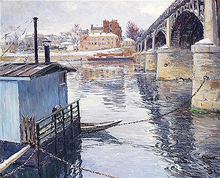 LE PONT D'ASNIERES, UN JOUR D'HIVER