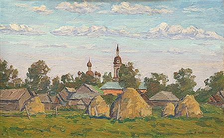 Russian Village Scene