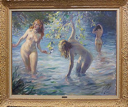 Les Baigneuses by Yves Diey - Auction record, sale price, and art valuation. Compare with similar artists and explore comparable artworks.