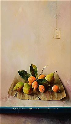Still life of plums and pears on brown paper by Jose Reyes Ruiz - Auction record, sale price, and art valuation. Compare with similar artists and explore comparable artworks.