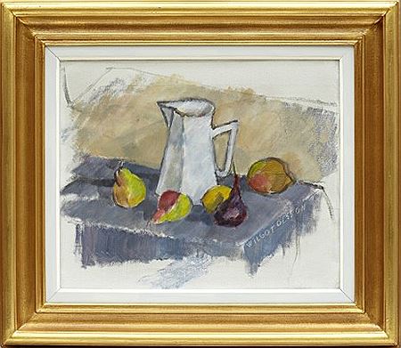 Stilleben med vit kanna by Wilgot Olsson - Auction record, sale price, and art valuation. Compare with similar artists and explore comparable artworks.