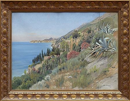 Sydländskt landskap by Karl Oenicke - Auction record, sale price, and art valuation. Compare with similar artists and explore comparable artworks.