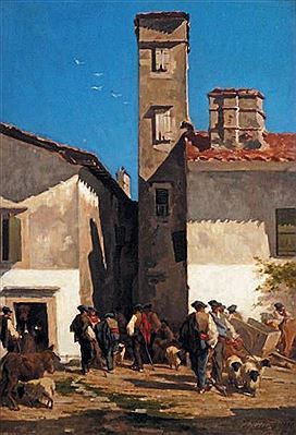 VILLAGE DU PAYS BASQUE, 1869 by Edmond Pierre Hedouin - Auction record, sale price, and art valuation. Compare with similar artists and explore comparable artworks.