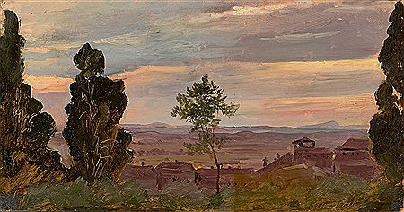 ""Abendhimmel, Campagna, von der Villa d´Este gesehen""