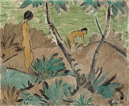 "Zwei Mädchen mit gegabeltem Baum"