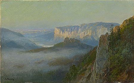 Nebel im Elbsandsteingebirge