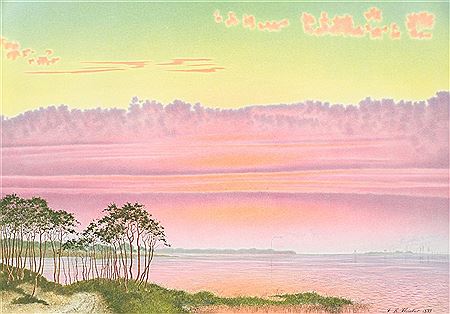 "Abendsonne hinter Wolken"