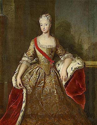 "Porträtbildnis der Prinzessin Sophie, Markgräfin von Brandenburg-Schwedt, geb. Prinzessin von Preußen (1719-1765) und Schwester Friedrich d. Gr. mit dem Orden des Herforder Damenstiftes um 1731"