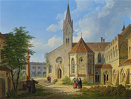 Klosterhof im Süddeutschen by Simon Quaglio - Auction record, sale price, and art valuation. Compare with similar artists and explore comparable artworks.