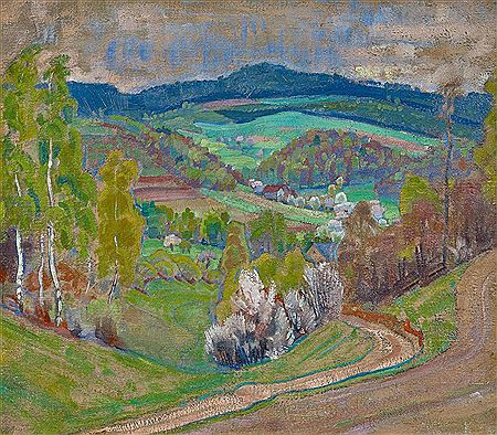 Erzgebirgslandschaft im Frühling