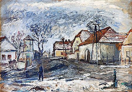 Winter in village