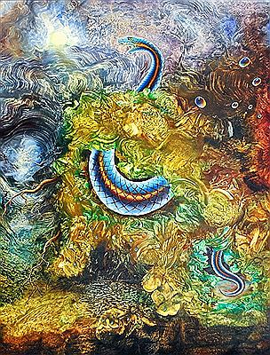 Snake and a moon by Jiri Lochman - Auction record, sale price, and art valuation. Compare with similar artists and explore comparable artworks.