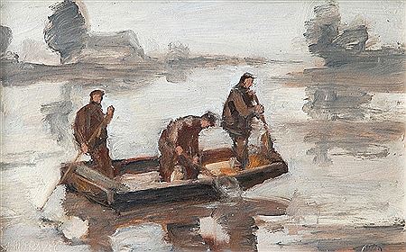 Fishermen at Blatná by Alois Moravec - Auction record, sale price, and art valuation. Compare with similar artists and explore comparable artworks.