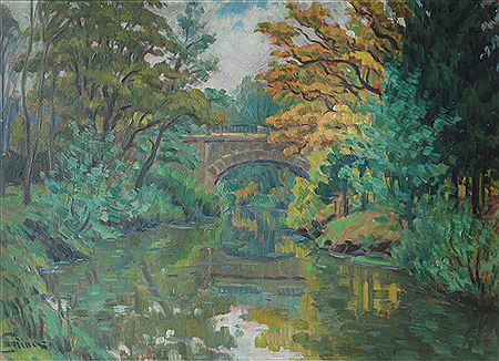 Countryside with a bridge by Frantisek Vavrina - Auction record, sale price, and art valuation. Compare with similar artists and explore comparable artworks.