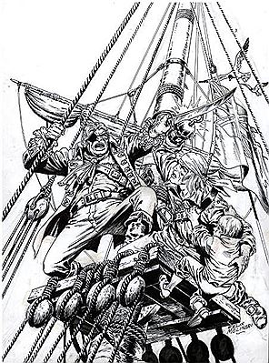 Les survivants de l'Atlantique- Couverture de l'album La belle, Le diable et le corsaire édité par Soleil en 1999