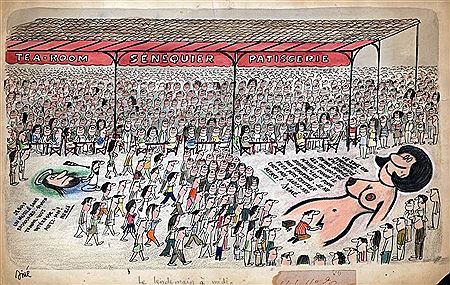 Je suis un ivrogne... -Superbe illustration réalisée pour Lui en 1965