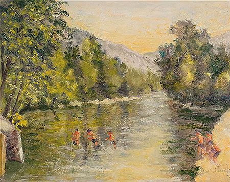 Bathers at River by Armando Figallo - Auction record, sale price, and art valuation. Compare with similar artists and explore comparable artworks.