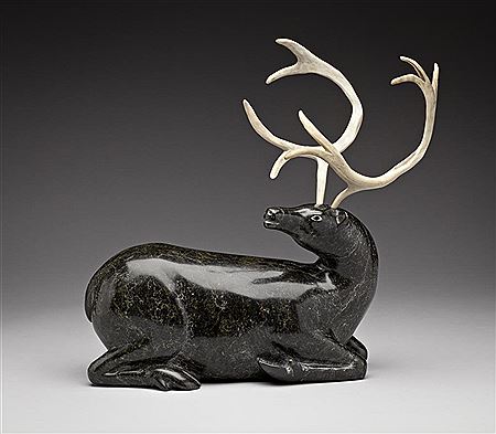 Kneeling Caribou by Pitseolak Niviaqsi - Auction record, sale price, and art valuation. Compare with similar artists and explore comparable artworks.