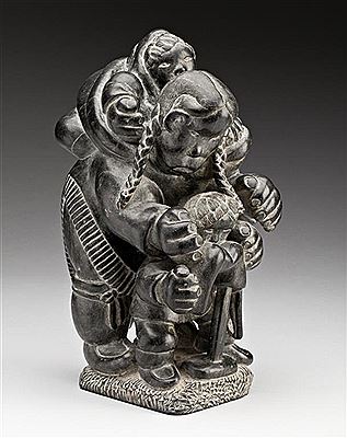 Sample artwork by Johnny Inukpuk (1911 - 2007), known for inuit sculpture, carving, figure, animals, symbolism, mythology - View similar artists and auction records