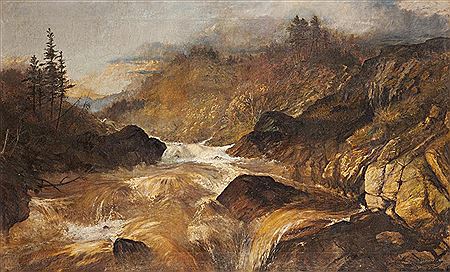 Expansive Landscape with Rapids by Arthur Cox - Auction record, sale price, and art valuation. Compare with similar artists and explore comparable artworks.